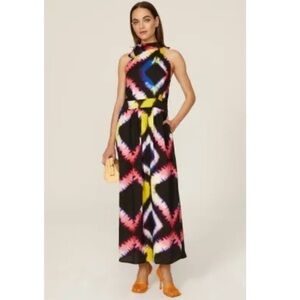 Busayo Rainbow Tie Dye Halter Sleeveless Maxi Dress